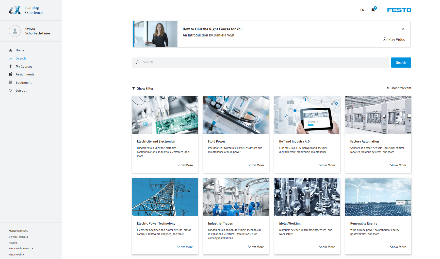 screenshot of Festo Learning Experience